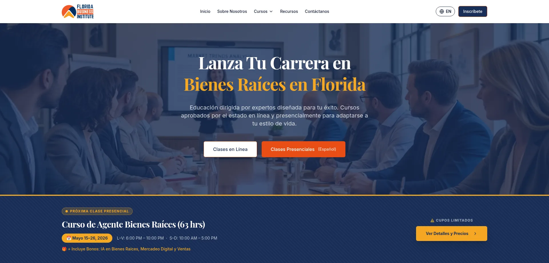 Florida Business Institute website screenshot
